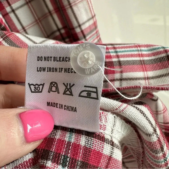 NWT Tomsware Mens Western Button Front Shirt Size 2XL Red White Long Sleeve - Picture 6 of 7